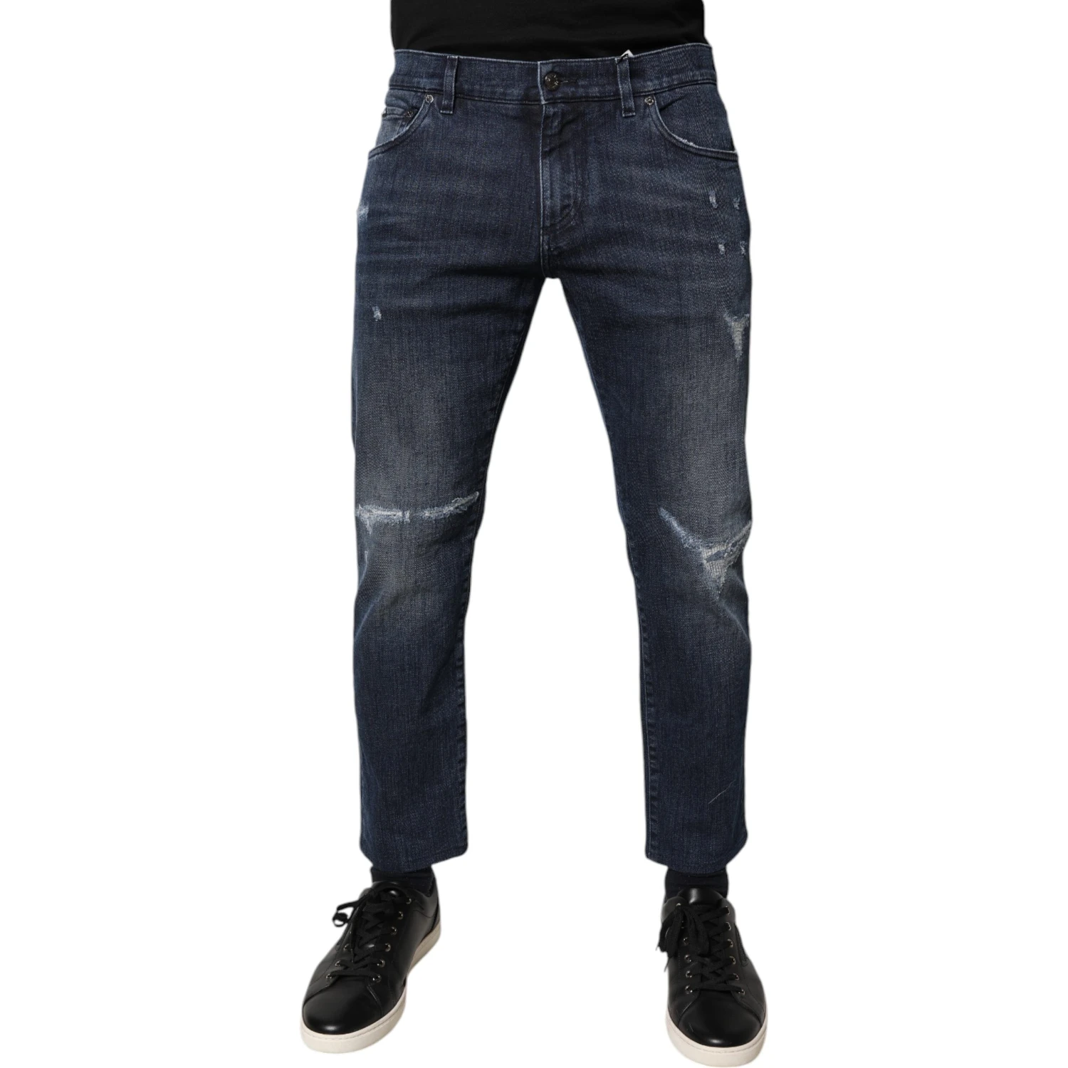 Blue Cotton Stretch Skinny Men Denim Jeans