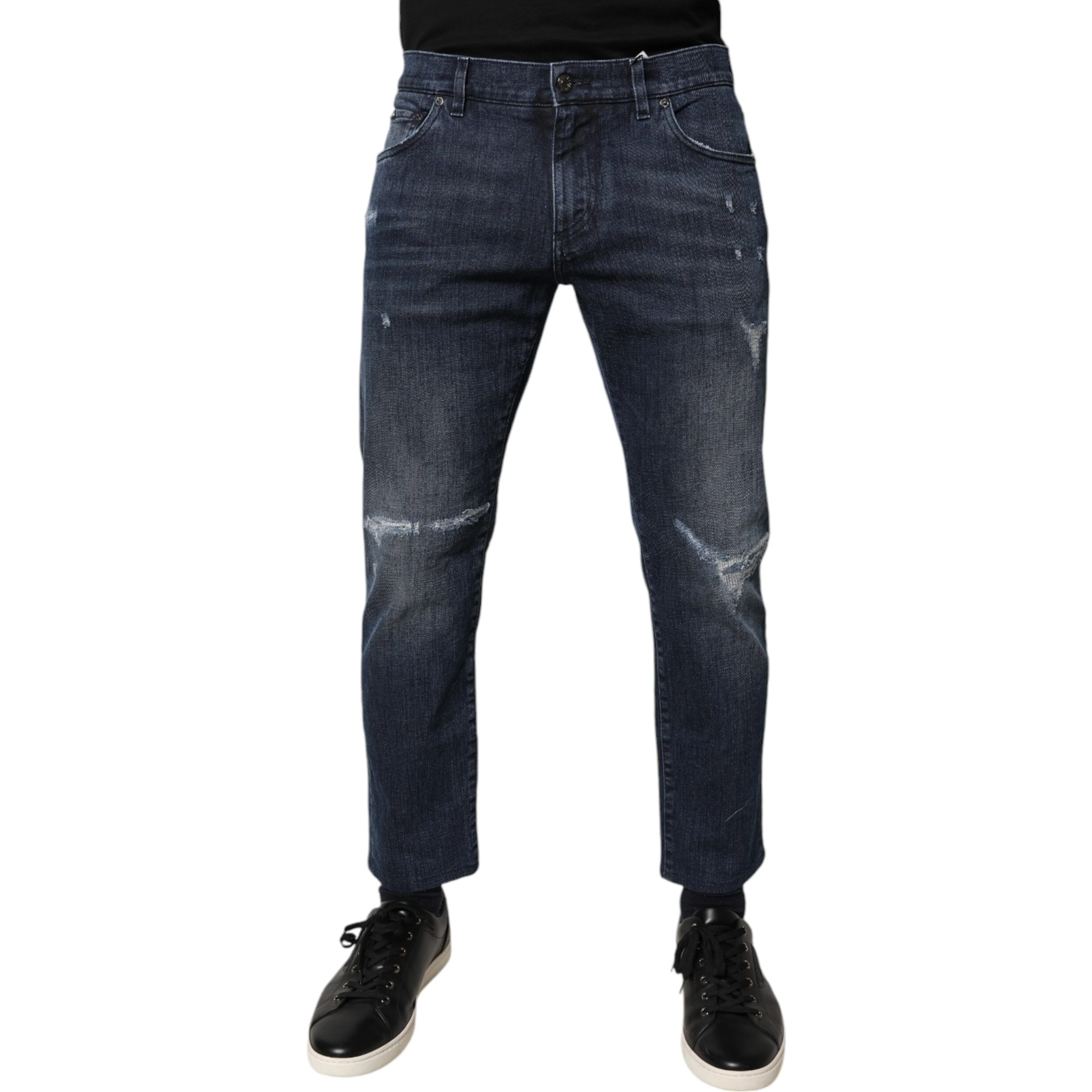 Blue Cotton Stretch Skinny Men Denim Jeans