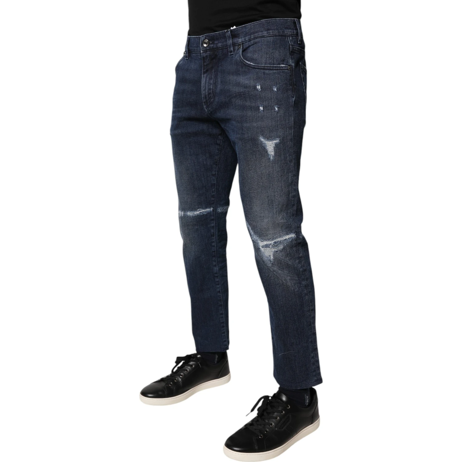 Blue Cotton Stretch Skinny Men Denim Jeans