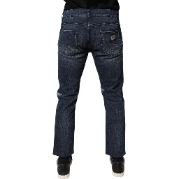 Blue Cotton Stretch Skinny Men Denim Jeans