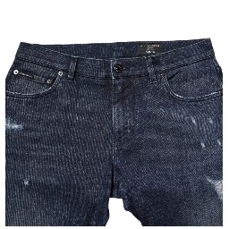Blue Cotton Stretch Skinny Men Denim Jeans