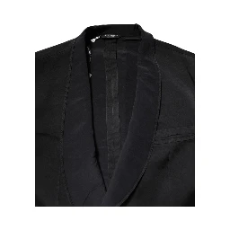 Black Silk Single Breasted Coat Blazer Suit