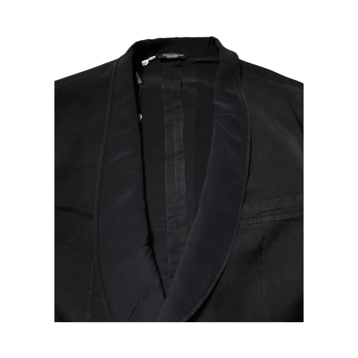 Black Silk Single Breasted Coat Blazer Suit