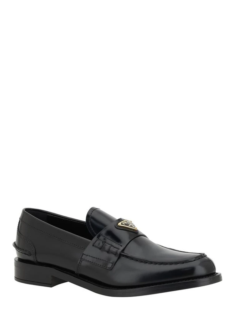 Black Leather Logo Loafers alternative