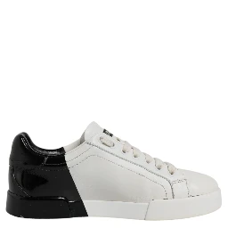 White Black Logo Portofino Men Sneaker Shoes