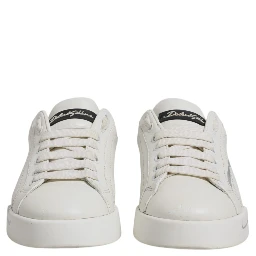 White Black Logo Portofino Men Sneaker Shoes