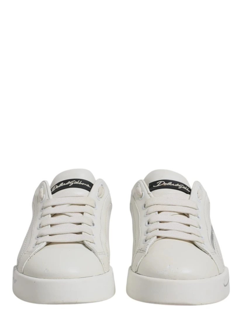 White Black Logo Portofino Men Sneaker Shoes
