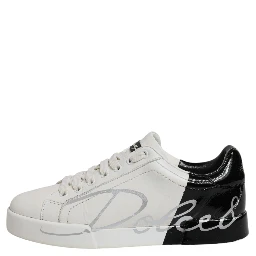 White Black Logo Portofino Men Sneaker Shoes