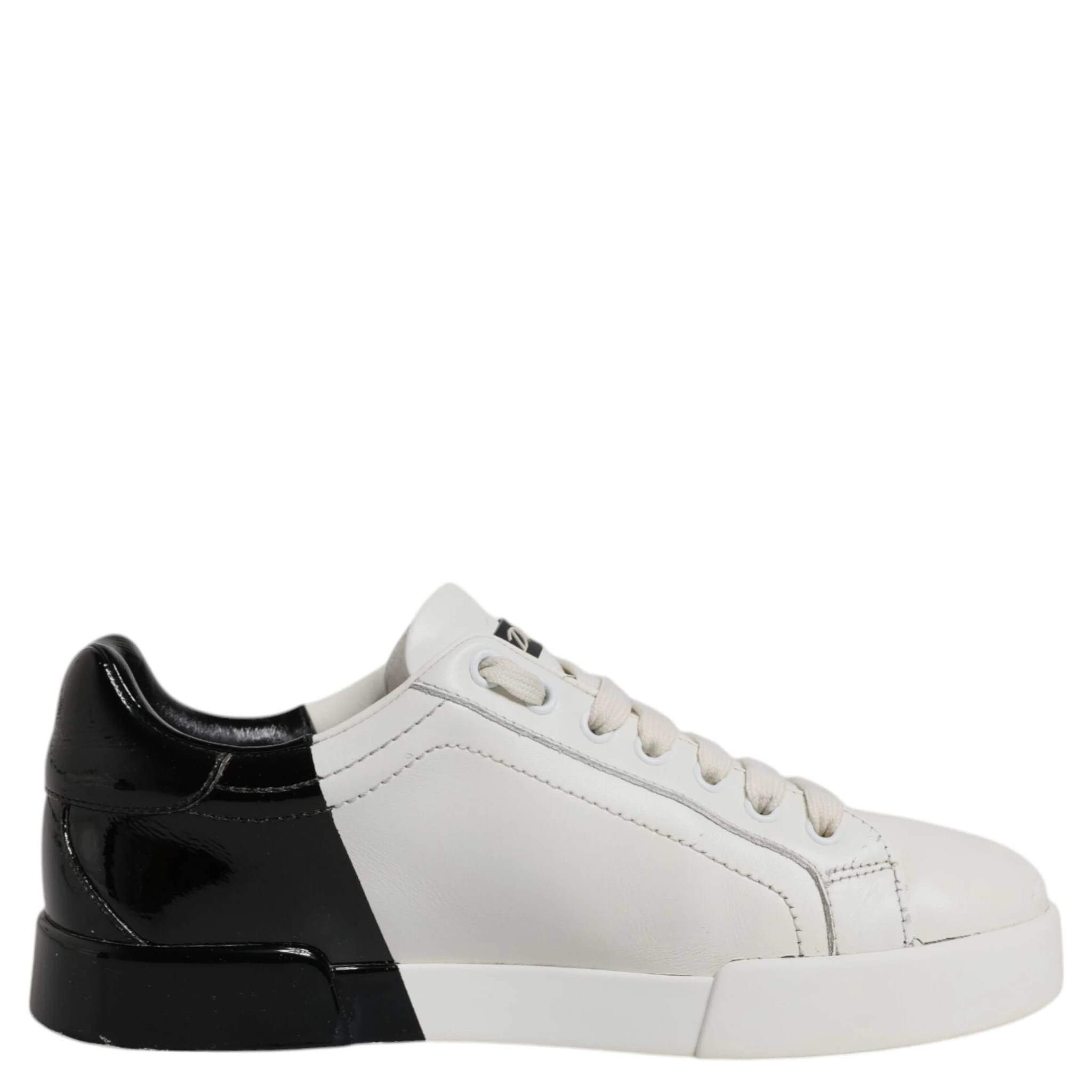 White Black Logo Portofino Men Sneaker Shoes