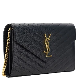 حقيبة كتف بوس توروس من جلد العجل الأسود