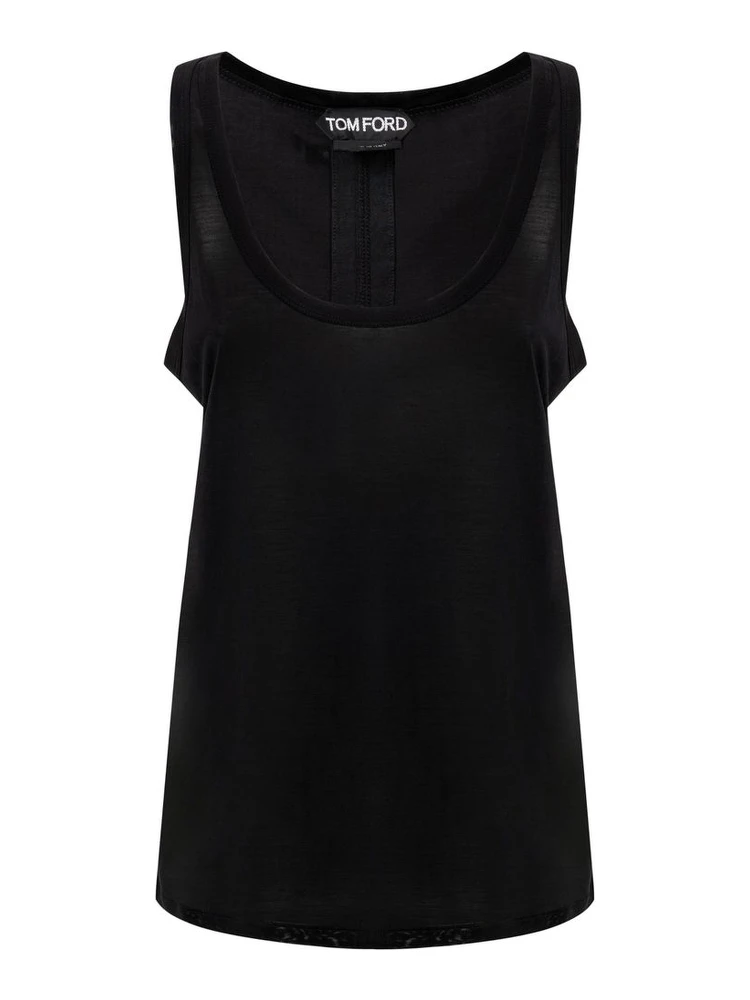 Black Silk Tank Top