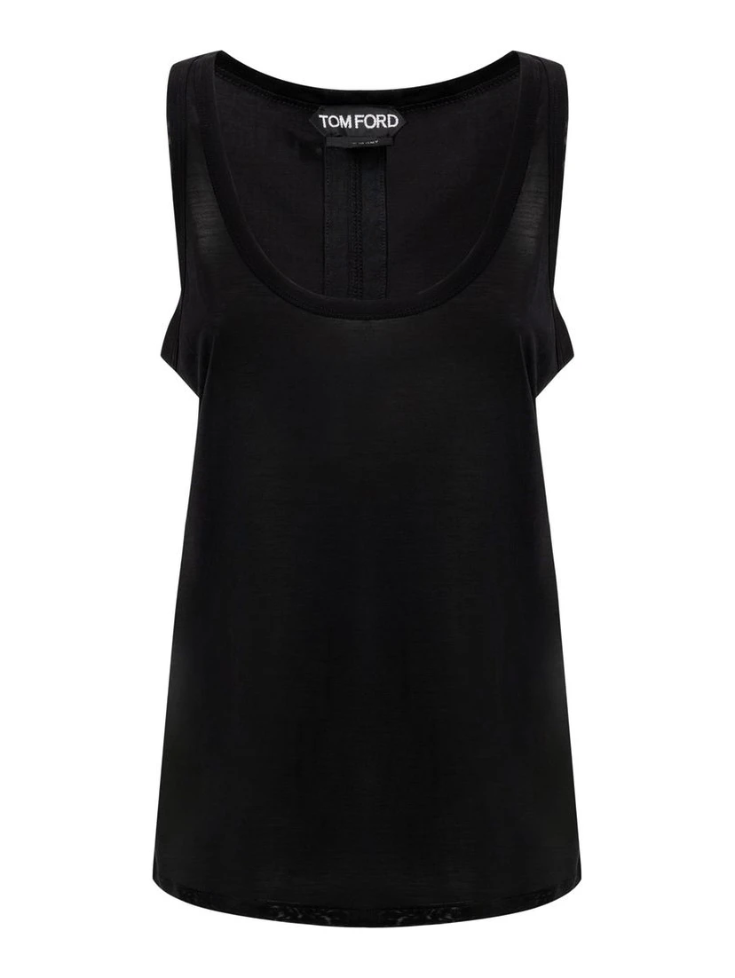Black Silk Tank Top
