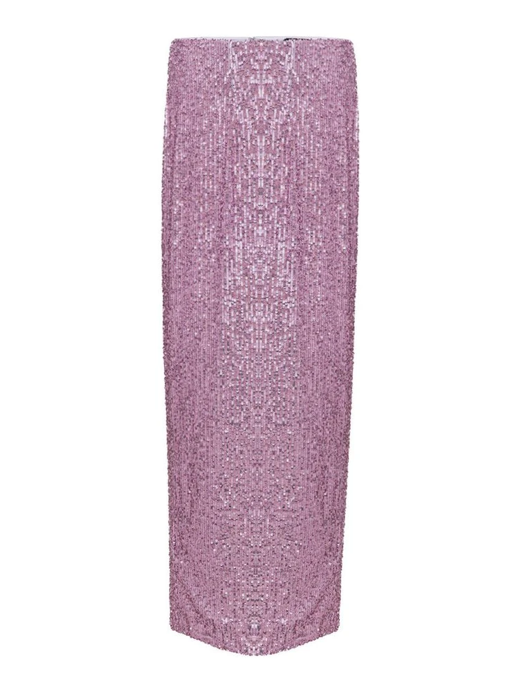 Pink Polyester Long Skirt