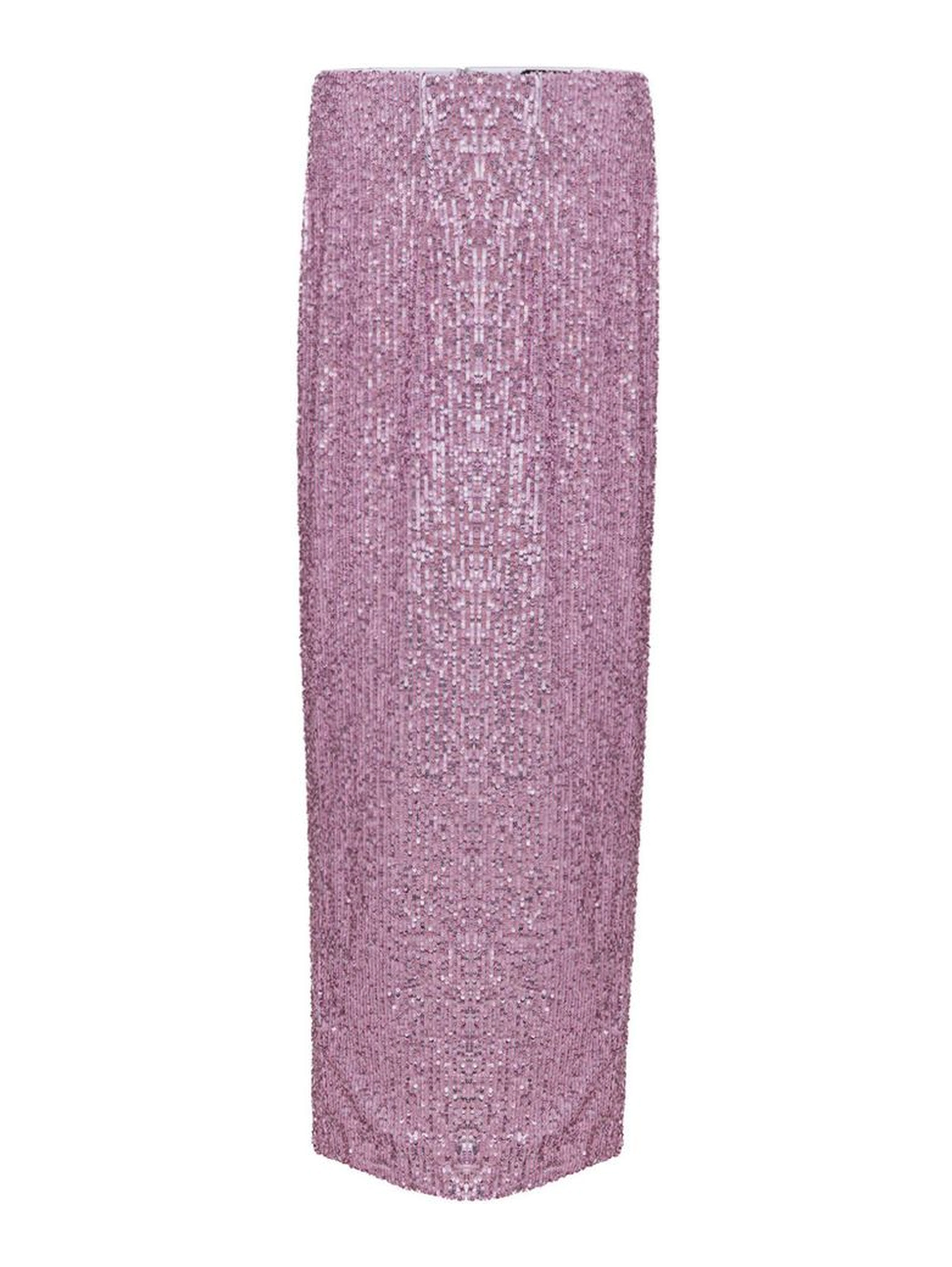Pink Polyester Long Skirt