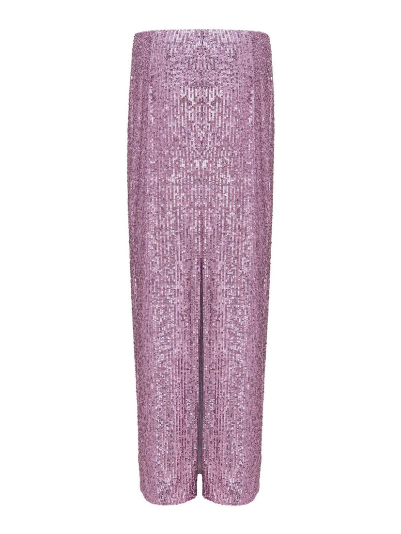 Pink Polyester Long Skirt