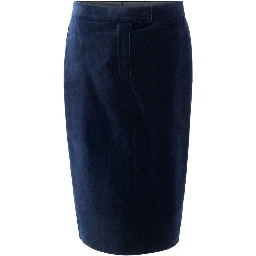 Blue Cotton Midi Skirt
