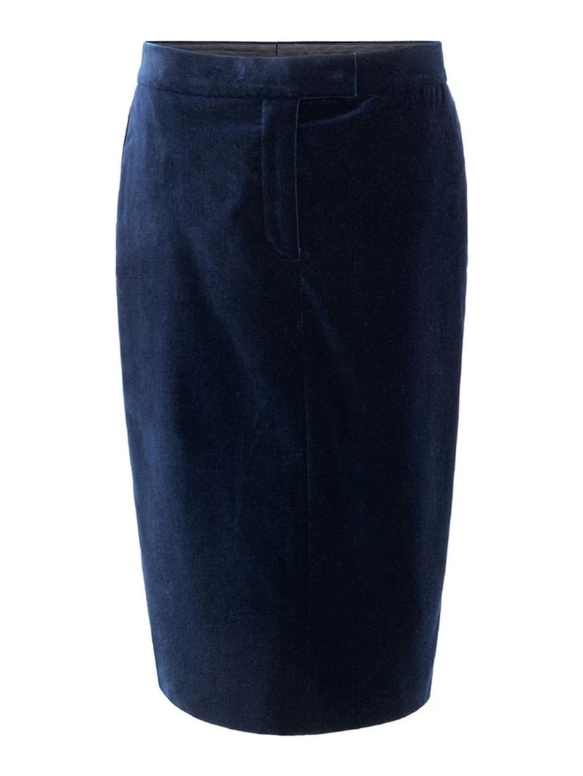 Blue Cotton Midi Skirt