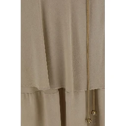 Beige Silk Long Skirt