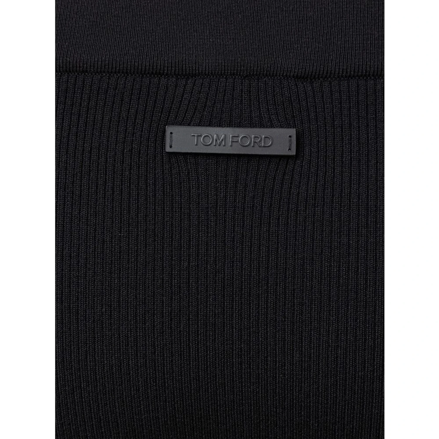 Black Cashmere Midi Skirt