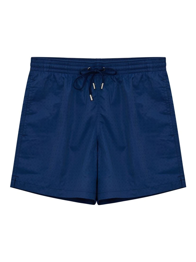 Blue Polyester Swim Shorts