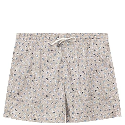 Beige Polyester Swim Shorts