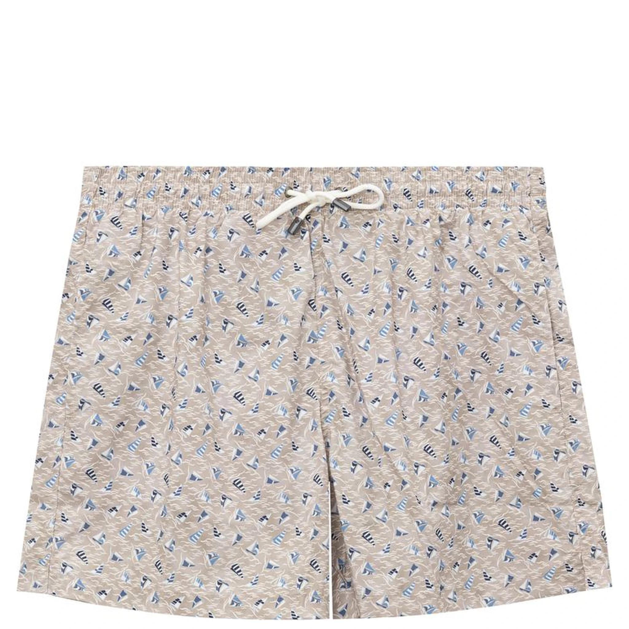 Beige Polyester Swim Shorts