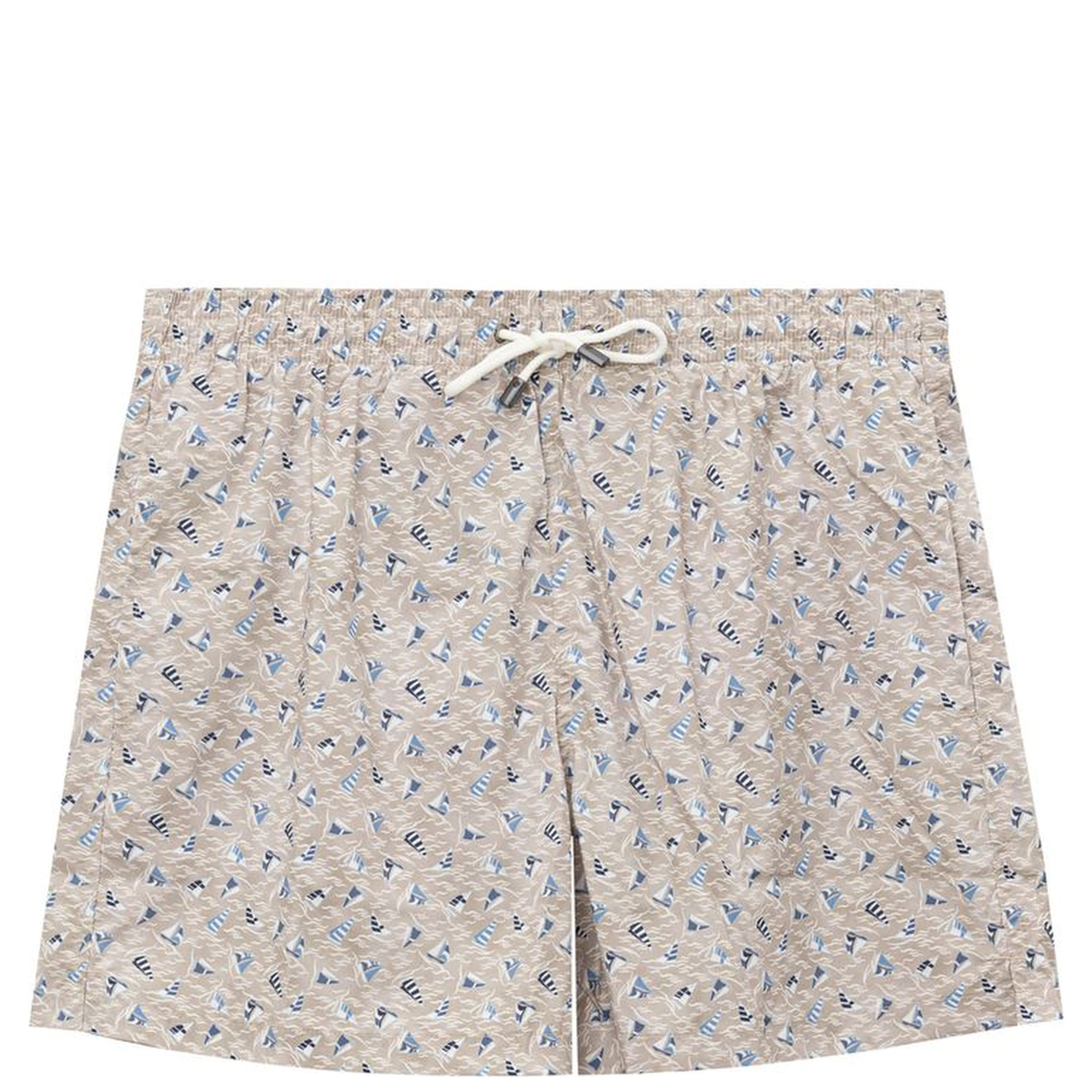 Beige Polyester Swim Shorts