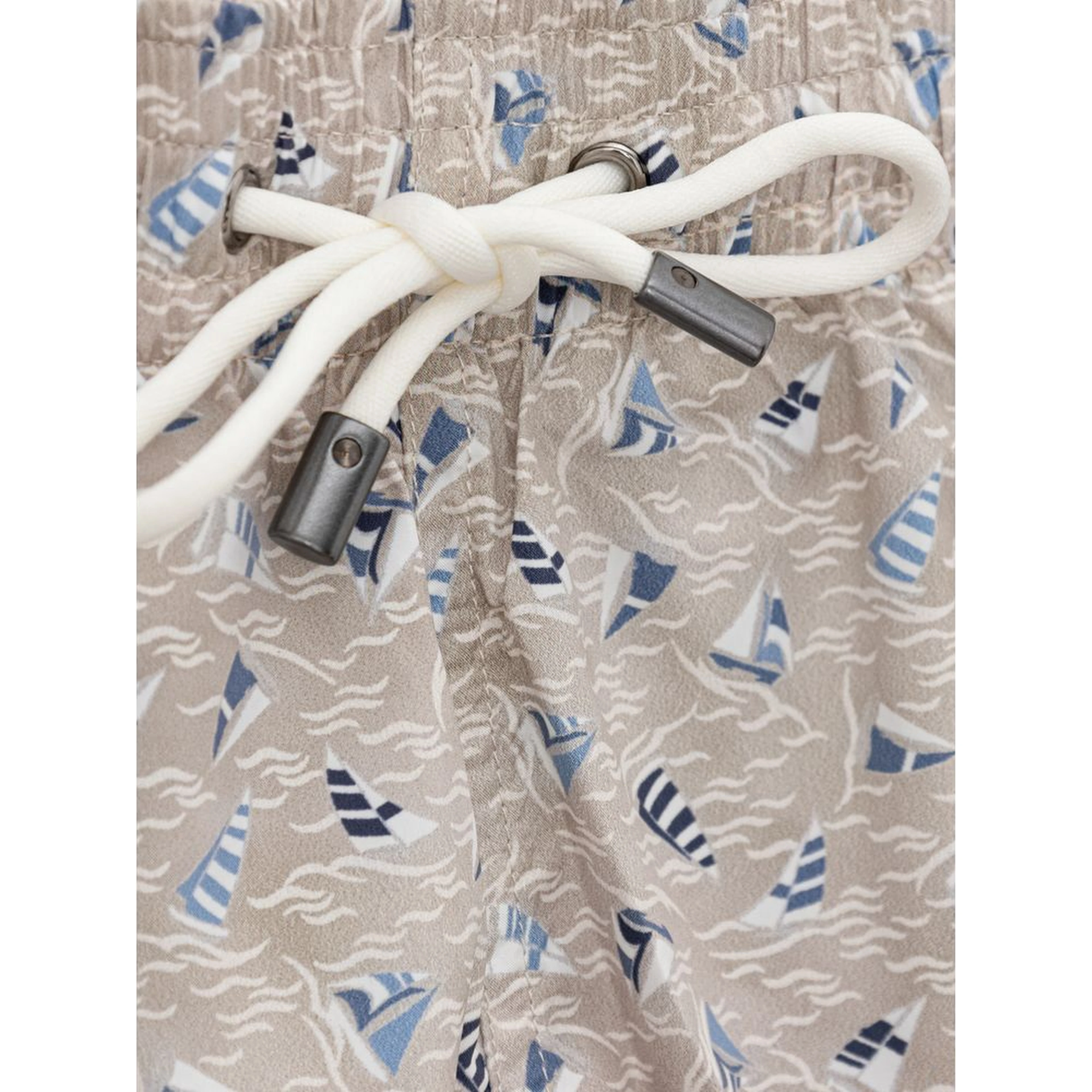Beige Polyester Swim Shorts