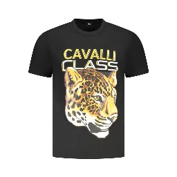 Black Cotton Men T-Shirt