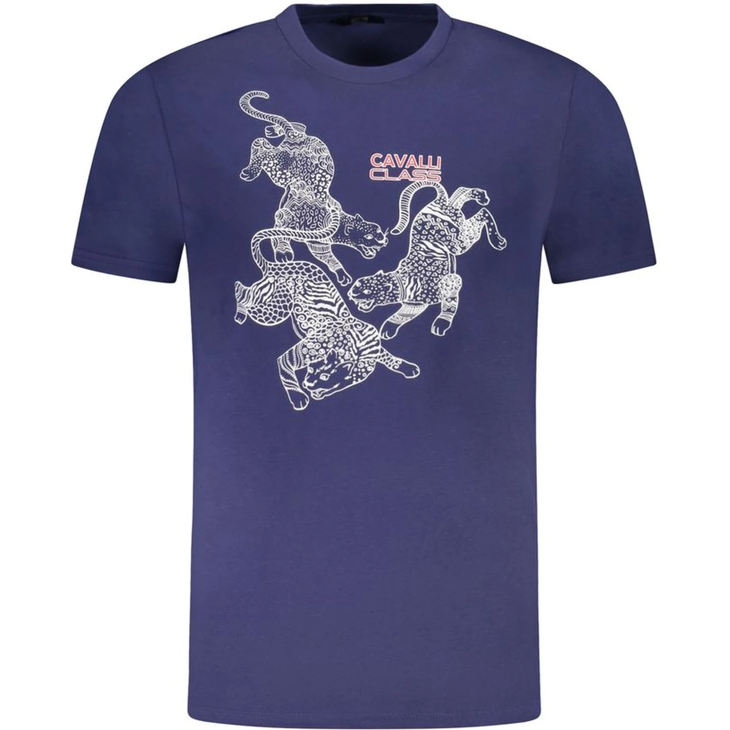 Blue Cotton Men T-Shirt