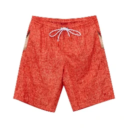 Red Polyester Swim Shorts