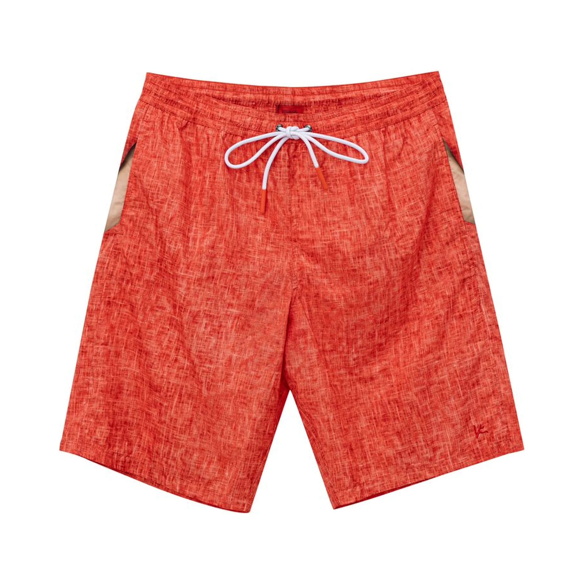 Red Polyester Swim Shorts