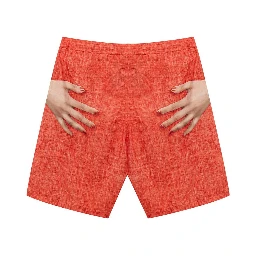 Red Polyester Swim Shorts