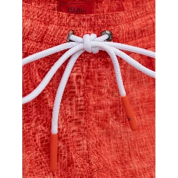 Red Polyester Swim Shorts