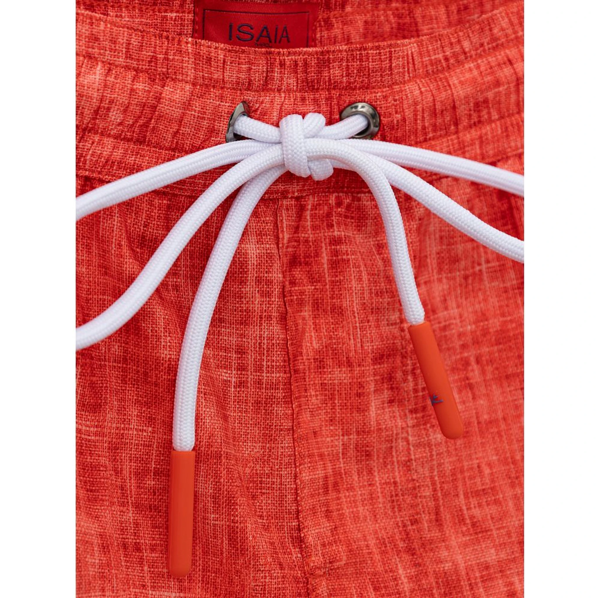 Red Polyester Swim Shorts