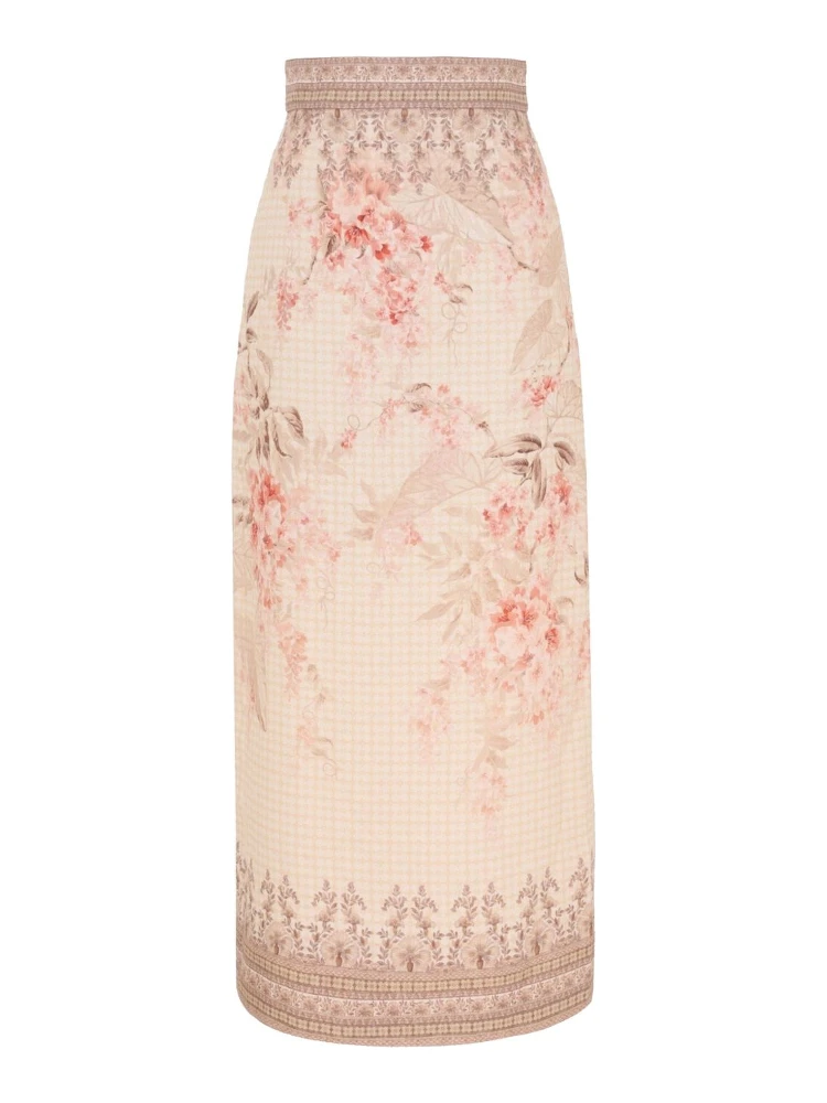 Illuminate Pencil Midi Skirt In Neutral