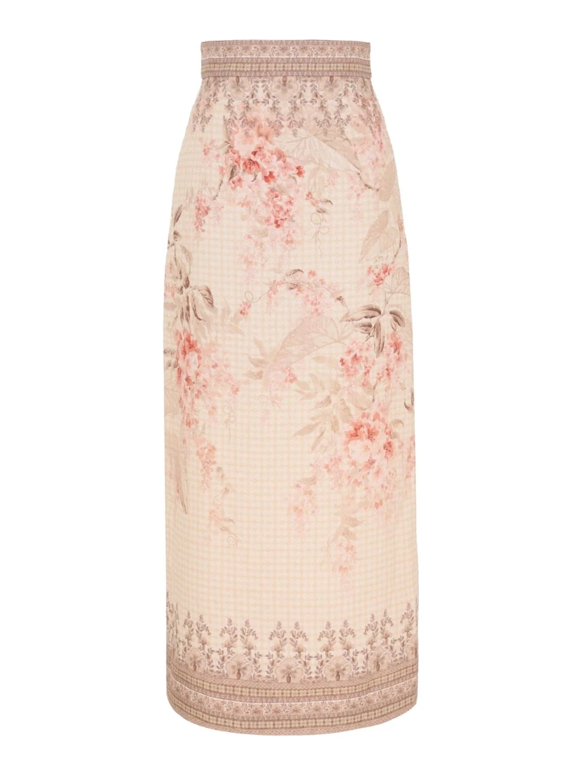 Illuminate Pencil Midi Skirt In Neutral