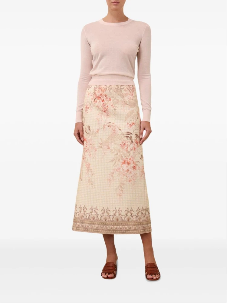 Illuminate Pencil Midi Skirt In Neutral alternative