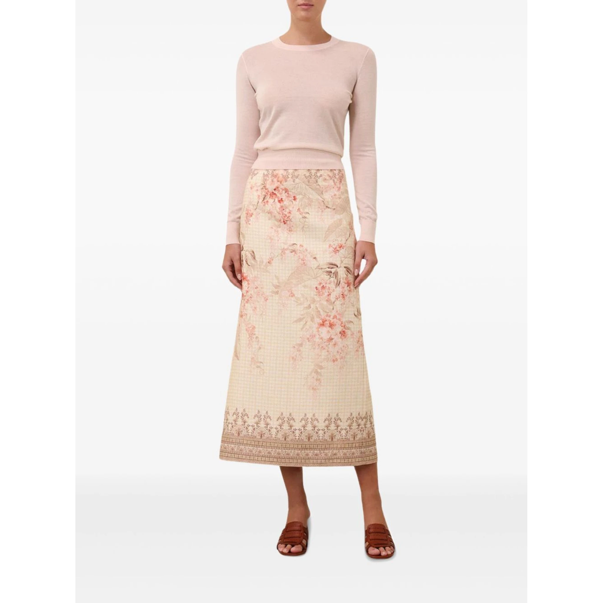 Illuminate Pencil Midi Skirt In Neutral