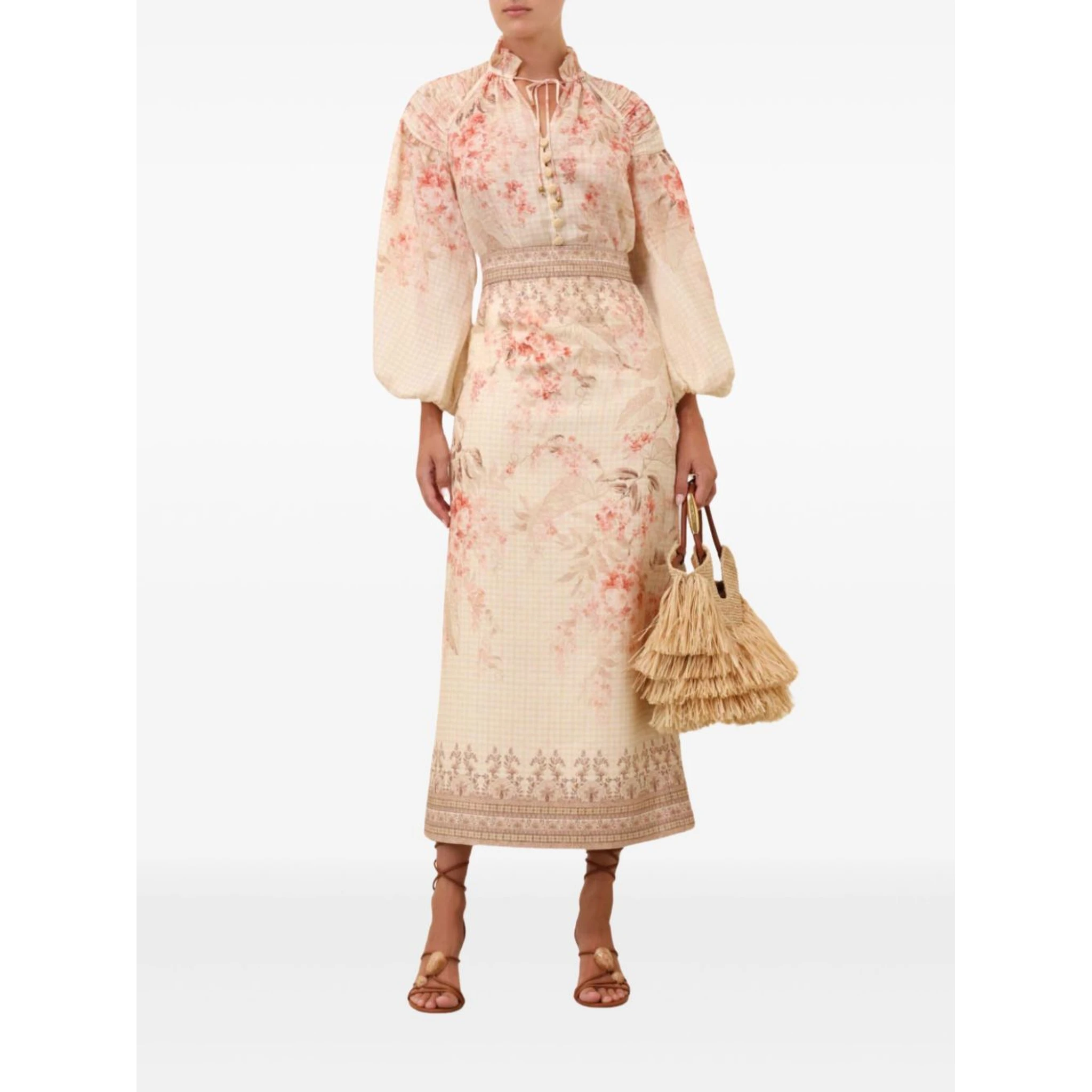 Illuminate Pencil Midi Skirt In Neutral