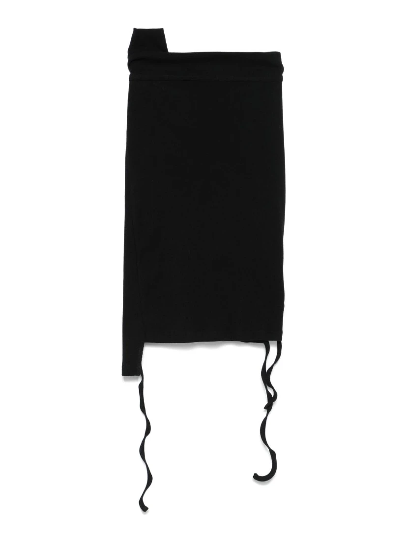 Black Rib Miniskirt