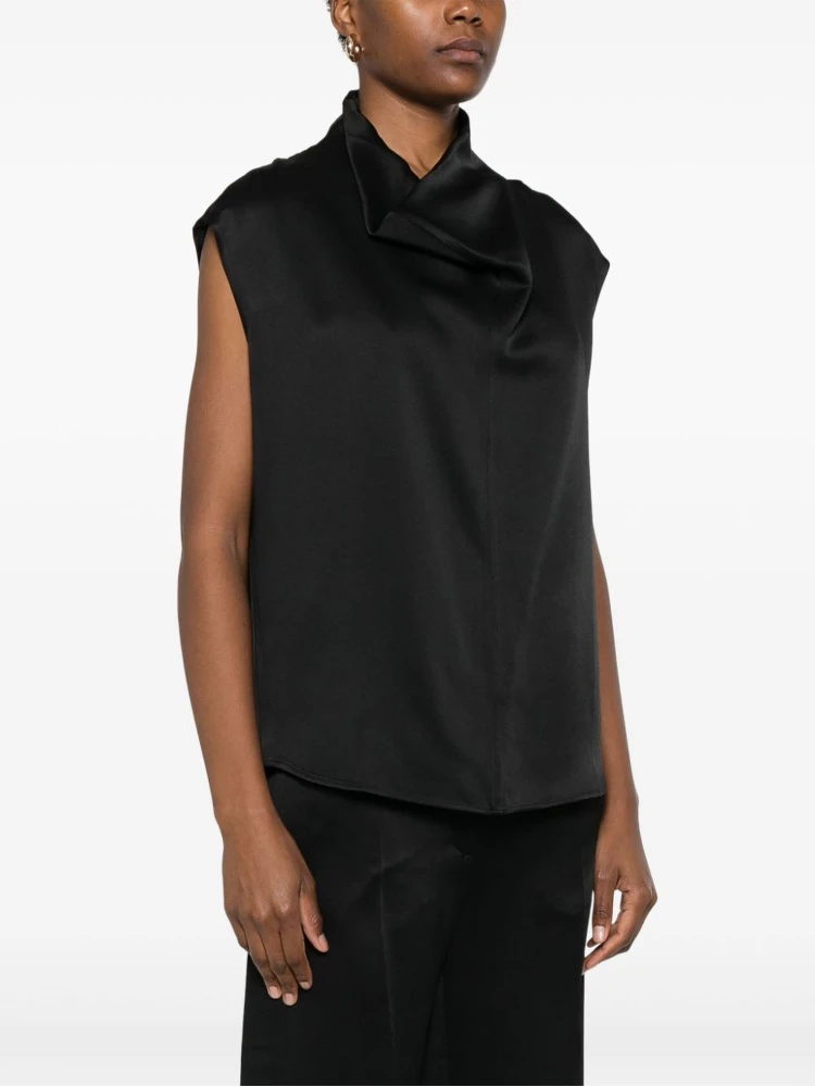 sleeveless funnel-neck blouse alternative