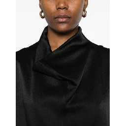 sleeveless funnel-neck blouse