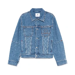 crescent moon-print denim jacket