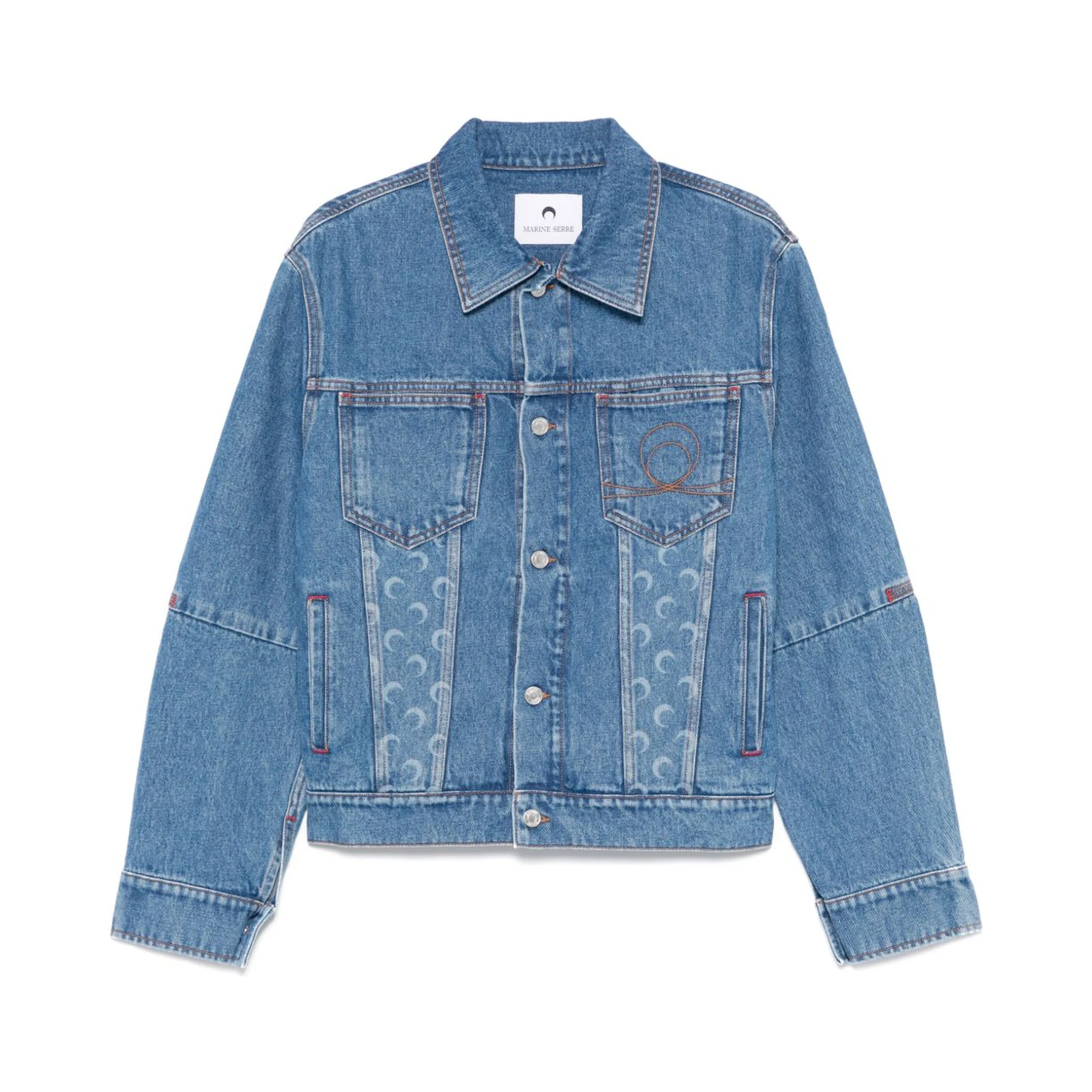 crescent moon-print denim jacket