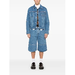 crescent moon-print denim jacket