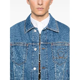 crescent moon-print denim jacket