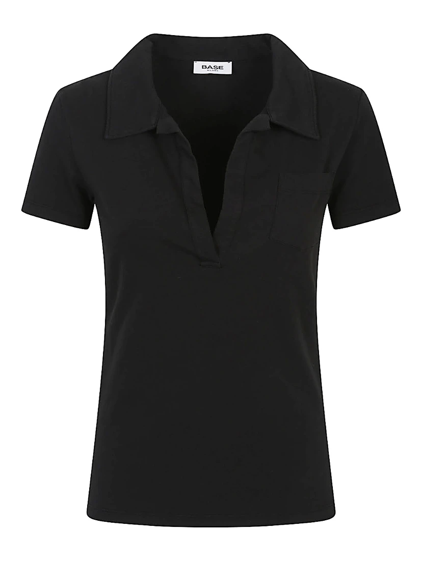 patch-pocket polo-collar t-shirt