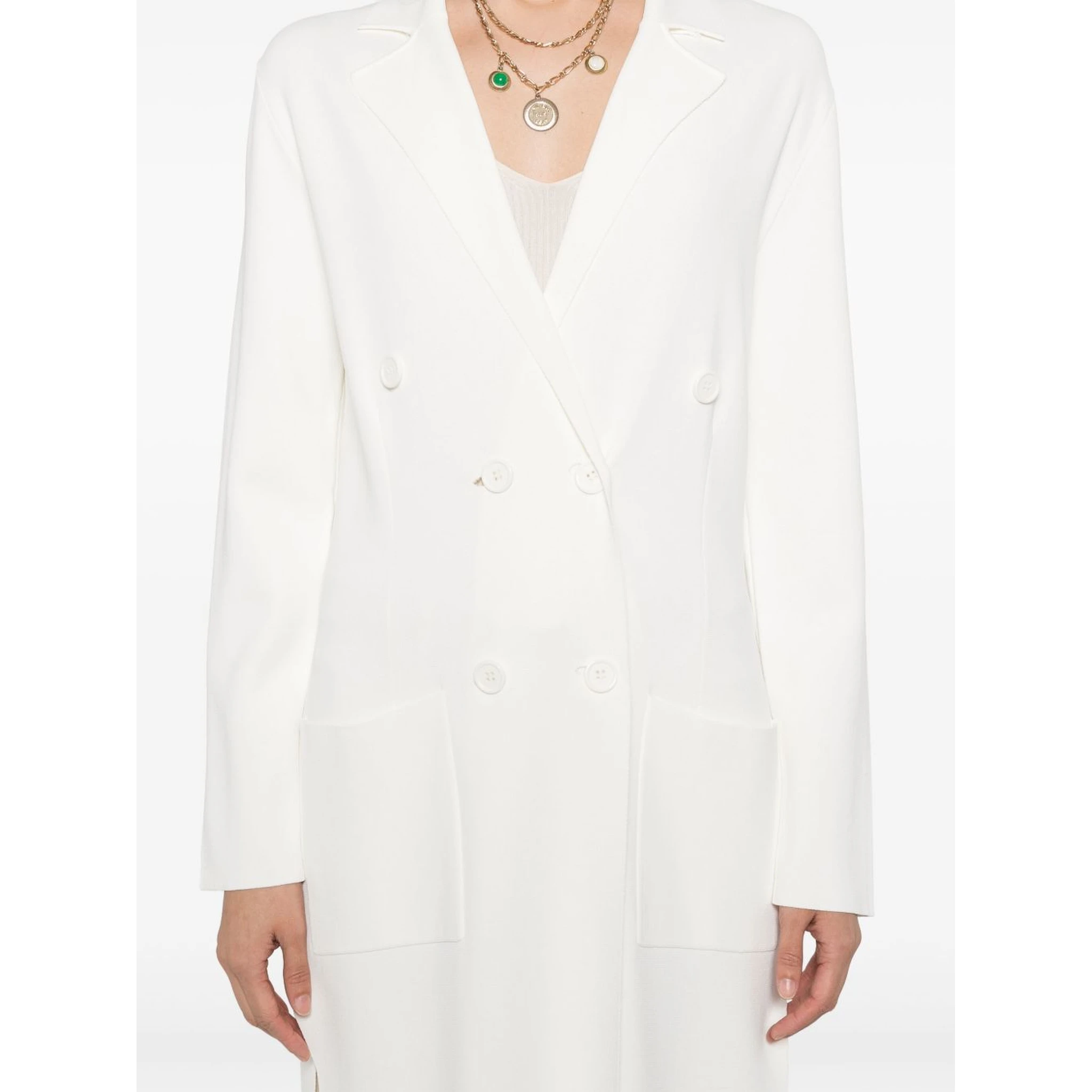 Parosh Double Breasted Coat In Beige