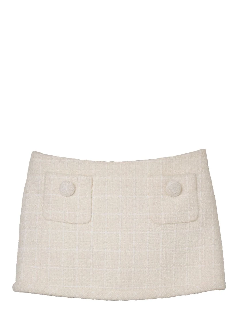 Tweed Mini Skirt In Neutral